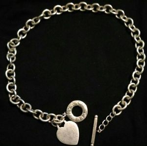 Tiffany's sterling silver heart tag choker